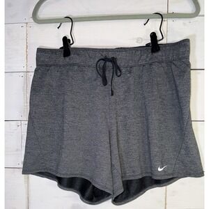 Nike Womens Running Shorts Sz L Gray Dri-Fit Unlined High Rise Elastic Waist